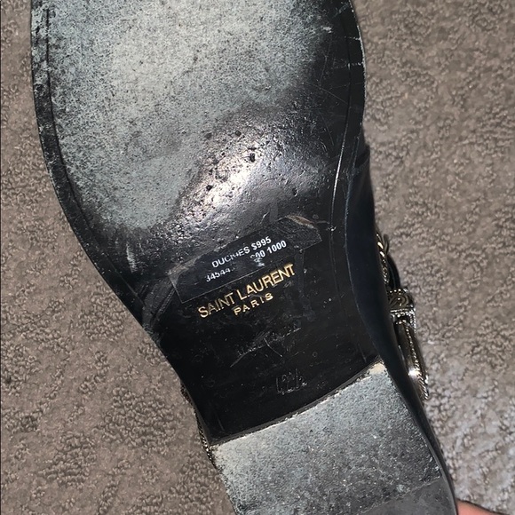 Saint Laurent Black Duckies 42.5 - silver buckles - Picture 4 of 5